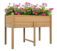 Outsunny Orto Rialzato con 2 Fori Drenaggio 115x55x80 cm Color Legno | Sacca in Tessuto non Tessuto, Fioriera in Legno di Abete, per Giardino e Balcone, Vaso Orto da Terrazzo