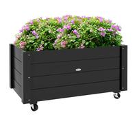 Outsunny Orto Rialzato da Esterno con Ruote, 89x48x47 cm Nero