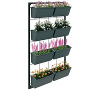 Outsunny Orto Verticale con Vasi in Acciaio e Plastica