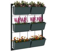 Outsunny Orto Verticale con Vasi in Acciaio e Plastica