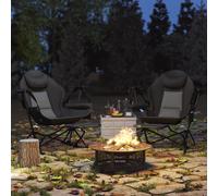 Outsunny Pack 2 Sedia a dondolo da giardino per esterni con poggiapiedi Carico 120 kg Nero