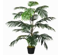 Outsunny Palma in Plastica Decorativa con 20 Foglie e Vaso Altezza 140cm