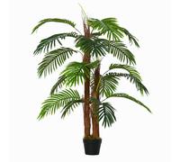 Outsunny Palmare Artificiale Altezza 1,2 m Albero Artificiale Tronco Ramificazioni Muschio Lichene Foglie Grande realismo Vaso Incluso
