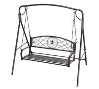 Outsunny Panca a Dondolo da Giardino per Esterno, Design Vintage, Finish Ottone, 167 cm x 123 cm x 175 cm