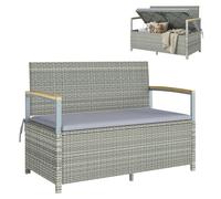 Outsunny Panca da Giardino 2 Posti con Contenitore, 170L, Grigio Chiaro