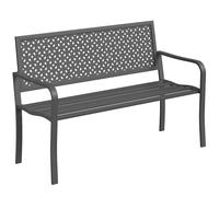 Outsunny Panca da giardino 2 posti in metallo resistente alle intemperie panca da esterno con schienale anti-ruggine, geometrica fino a 240 kg Aosom Italy