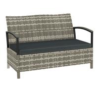 Outsunny Panca da Giardino a 2 Posti con Contenitore 125L, Cuscino e Maniglie, in Polyrattan, 123x70x82 cm, Grigio Scuro Aosom Italy
