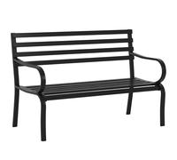 Outsunny Panca da giardino sedia da giardino in metallo 2 posti impermeabile nero 127 x 62 x 82 cm Aosom