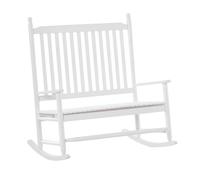 Outsunny Panchina a Dondolo da Giardino 2 Posti in Legno 117x85x120cm Bianco
