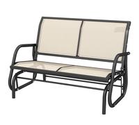 Outsunny Panchina a Dondolo da Giardino 2 Posti in Metallo e Texteline Grigio