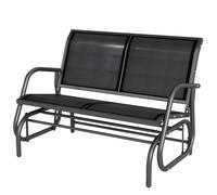 Outsunny Panchina a Dondolo da Giardino 2 Posti in Metallo e Texteline Grigio