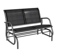 Outsunny Panchina a Dondolo da Giardino 2 Posti Metallo 120x70x85cm Nero