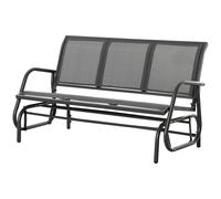 Outsunny Panchina a Dondolo da Giardino 3 Posti in Metallo e Tessuto