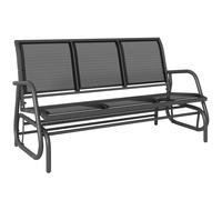 Outsunny Panchina a Dondolo da Giardino a 3 Posti in Metallo e Tessuto a Rete Traspirante, 151x75x85cm, Nero Aosom
