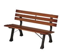 Outsunny Panchina da Esterno 2 Posti in Legno Ghisa, 120x57x70 cm, Caffè