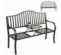 Outsunny Panchina da Esterno a 2 Posti in Metallo 150 x 53 x 95 cm Nero