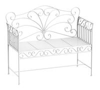 Outsunny Panchina da Esterno a 2 Posti, Panchina Biposto da Giardino Stile Romantico Ferro 111 x 50 x 98cm Bianco