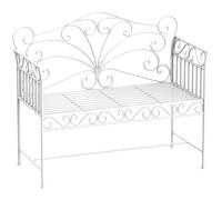 Outsunny Panchina da Esterno a 2 Posti Stile Romantico 111x50x98cm Bianco | Panchina Biposto da Giardino, Ferro