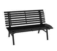 Outsunny Panchina da Esterno in Alluminio 2 Posti a Doghe 123x67x79cm Nero