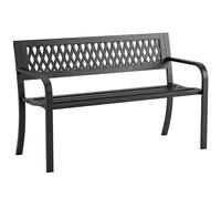 Outsunny Panchina da Esterno per Giardino 2 Posti con Seduta a Doghe, Nero