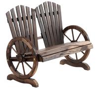 Outsunny Panchina da Esterno Stile Country in Legno con Braccioli a Ruota