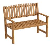 Outsunny Panchina da Giardino 2 Posti con Schienale a Doghe color Legno