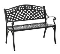 Outsunny Panchina da Giardino 2 Posti in Alluminio con Braccioli, Stile Rustico, 102,5x61x84 cm, Nero Aosom Italy