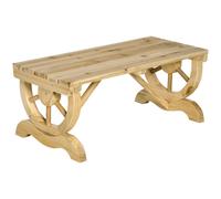 Outsunny Panchina da Giardino a 2 Posti a Doghe in Legno di Abete 98x50x39.5 cm