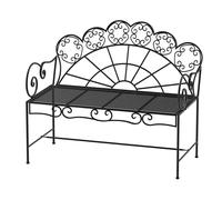 Outsunny Panchina da Giardino Biposto Stile Classico in Ferro 113 x 56.5 x 90.5cm, Nero