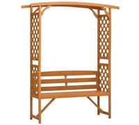 Outsunny Panchina da Giardino con Arco Decorativo per Piante e Vasi Marrone