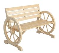 Outsunny Panchina da Giardino da 2 Posti,105.5x56x79 cm, Color Legno