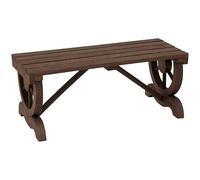Outsunny Panchina da Giardino da 2 Posti con Design a Ruota, Panchina da Esterno a Doghe in Legno di Abete, Panca per Terrazza Patio e Cortile, 98x50x39.5 cm, Marrone