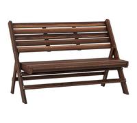 Outsunny Panchina da Giardino da 2 Posti Pieghevole, Panchina da Esterno a Doghe in Legno di Pino, Panca per Terrazza Patio e Cortile, 122x63x83 cm, Carbonizzato