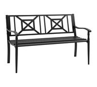 Outsunny Panchina da Giardino da Esterno 2 Persone 128x62.5x81.5 cm Nero