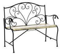 Outsunny Panchina da Giardino in Ferro Stile Vintage 2 Posti Nero