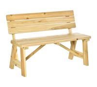 Outsunny Panchina da Giardino in Legno 2 Posti a Doghe con Schienale Alto