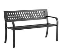 Outsunny Panchina da Giardino per Esterno 2 Posti Braccioli 240 kg Nero