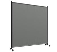 Outsunny Pannello paravento esterno su ruote per giardino, terrazza, balcone - dim. 183L x 30l x 181H cm - grigio