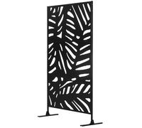 Outsunny Paravento a 3 Ante Verticali per Esterno 122x45x198 cm Nero