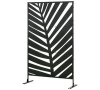 Outsunny Paravento a 3 Ante Verticali per Esterno 122x45x198 cm Nero