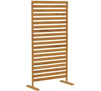 Outsunny Paravento in legno 170x80 cm Paravento divisore per ambienti Grigliato per esterni Giardino Patio Terrazza Marrone Aosom Italy