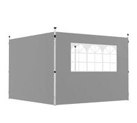 Outsunny Pareti laterali per gazebo 3 x 3 m pannelli per gazebo con finestra Set di 2 pannelli Oxford 210D grigio chiaro