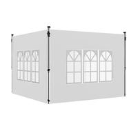 Outsunny Pareti per Gazebo 3x3 o 3x4 con Finestrelle Incluse, in Plastica e Tessuto Oxford, 295x195 cm, Bianco Aosom