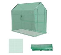 Outsunny Pellicola di ricambio per serra da giardino 140 x 213 x 190 cm Pellicola di ricambio per serra con finestra e porta con cerniera Protezione UV Protezione delle piante per il giardino Verde