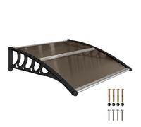 Outsunny Pensilina in Policarbonato 103x96.5cm per Porte e Finestre Marrone