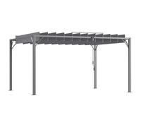Outsunny Pergola 4 x 3 m bioclimatica a lamelle orientabili stile contemporaneo Struttura in alluminio UV 50+ - grigio