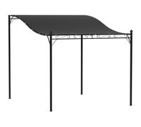 Outsunny Pergola Addossata da Giardino con Copertura Resistente 2.5x3m Grigio