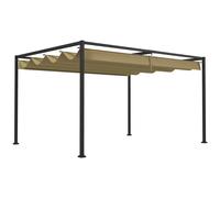 Outsunny Pergola coulissante Pergola retrattile 3 x 2 m struttura metallo epossidica anticorrosione telo poliestere 180 g/m² kaki