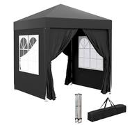 Outsunny Pergola da giardino 2 x 2 m, pergola pieghevole pop-up, regolabile in altezza, protezione UV, struttura in acciaio, 4 lati rimovibili, per campeggio, festival, spiaggia, borsa per il