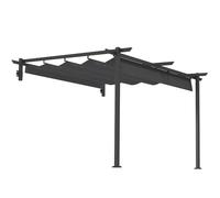 Outsunny Pergola da terrazza 3x3m alluminio a parete grigio scuro